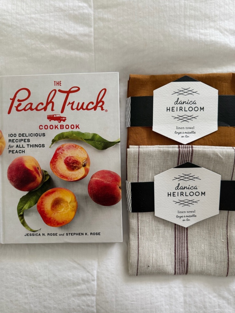 The Peach Truck Cookbook and Linen Towels Gift Set